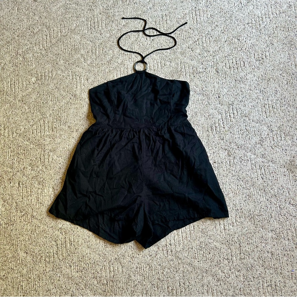 Old Navy Charcoal Smocked Romper